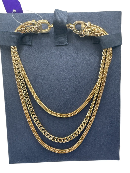 Demarson Gold Metal Multi Strand Wheat Chain Necklace Gold