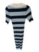 A.L.C. Size M Blue & Black Rayon Blend Short Sleeve Wide Stripe Collar Dress Blue & Black / M