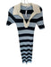 A.L.C. Size M Blue & Black Rayon Blend Short Sleeve Wide Stripe Collar Dress Blue & Black / M