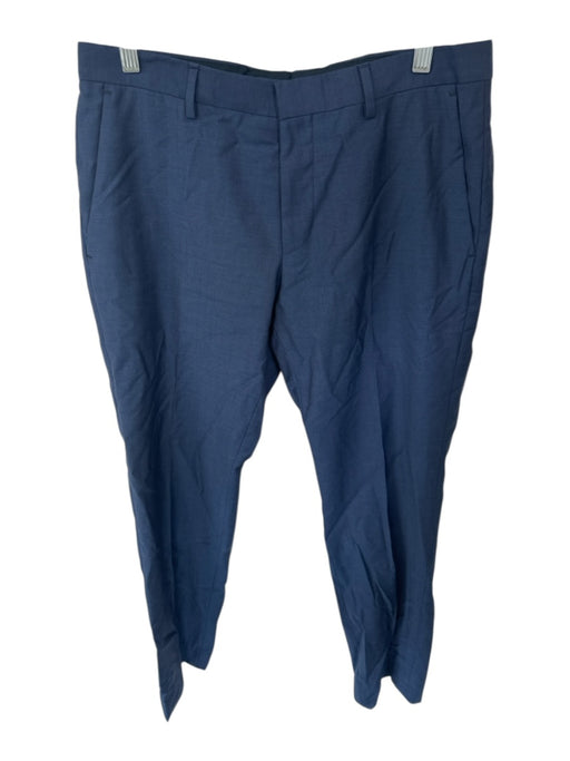 Hugo Boss Size 32r Navy Virgin Wool Solid Trouser Men's Pants Navy / 32r