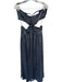 Ramy Brook Size 8 Midnight & Silver Polyester Strapless Metallic Pleated Gown Midnight & Silver / 8