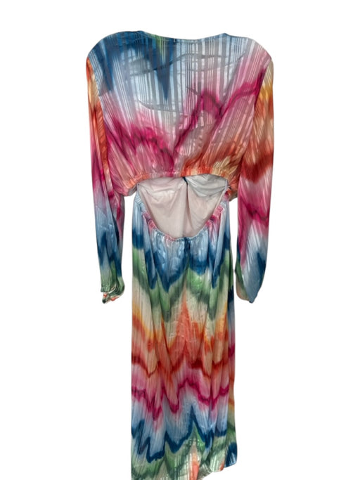 Lalibela Size XL Multi Polyester Long Balloon Sleeve Rainbow Dress Multi / XL