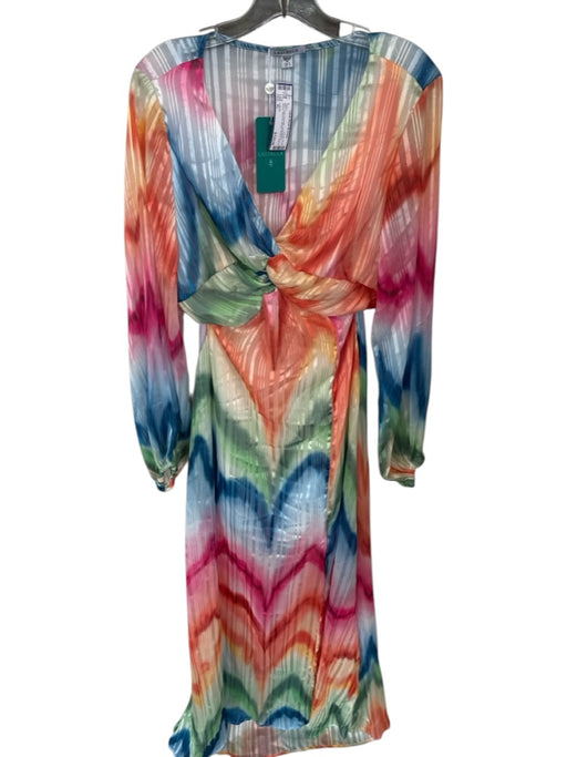 Lalibela Size XL Multi Polyester Long Balloon Sleeve Rainbow Dress Multi / XL