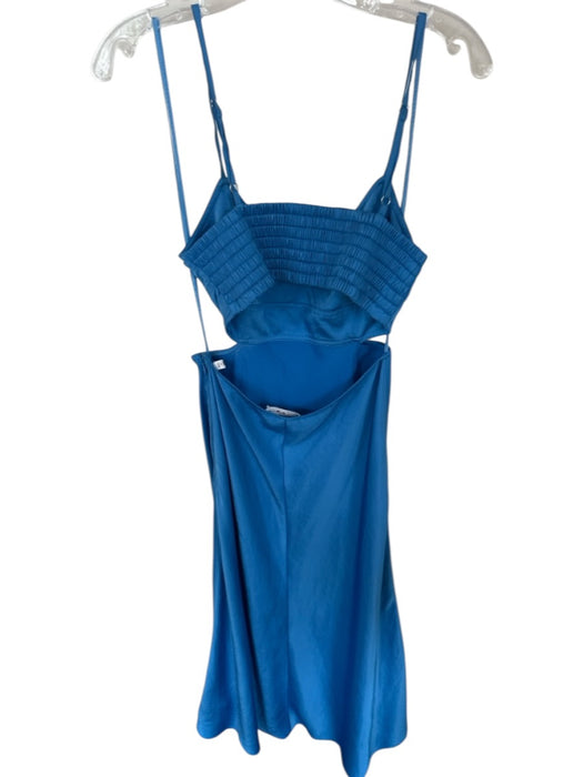 A.L.C. Size Est S Blue Polyester Spaghetti Strap Cut Out Sides Side Zip Gown Blue / Est S