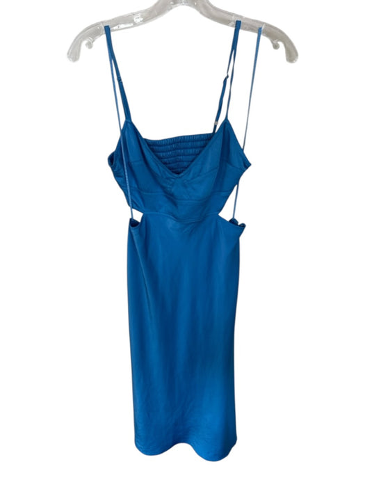 A.L.C. Size Est S Blue Polyester Spaghetti Strap Cut Out Sides Side Zip Gown Blue / Est S