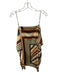 Misa Size M Brown & Green Polyester Spaghetti Strap Striped Dress Brown & Green / M
