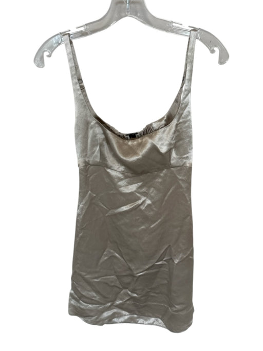 Bondi Born Size S Champagne Acetate Sleeveless Open Back Mini Dress Champagne / S