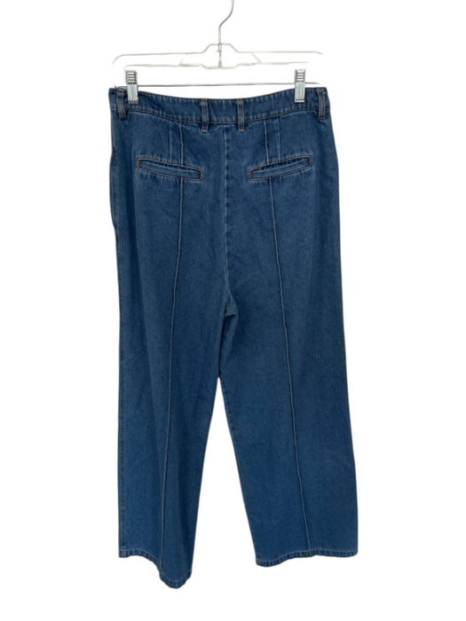 Rosetta Getty Size 8 Med Dark Wash Cotton High Waist Wide Leg Jeans Med Dark Wash / 8