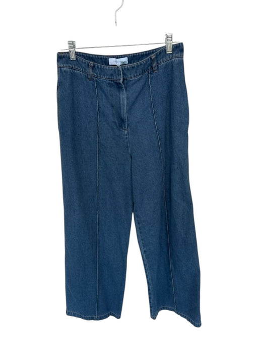 Rosetta Getty Size 8 Med Dark Wash Cotton High Waist Wide Leg Jeans Med Dark Wash / 8