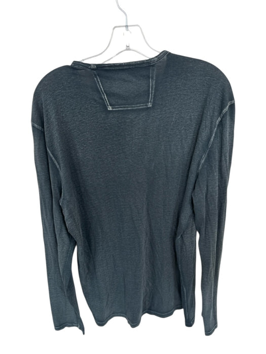 John Varvatos Size L Slate Blue Cotton Heathered V Neck Men's T-Shirt Slate Blue / L
