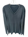 John Varvatos Size L Slate Blue Cotton Heathered V Neck Men's T-Shirt Slate Blue / L