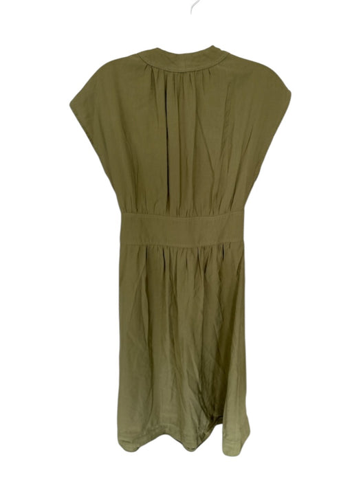 Ba&sh Size M Olive Green Cap Sleeve Front Buckle Maxi Dress Olive Green / M