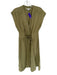 Ba&sh Size M Olive Green Cap Sleeve Front Buckle Maxi Dress Olive Green / M