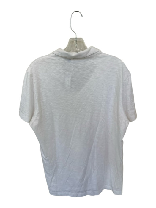 Theory Size L White Cotton Solid Men's Polo White / L