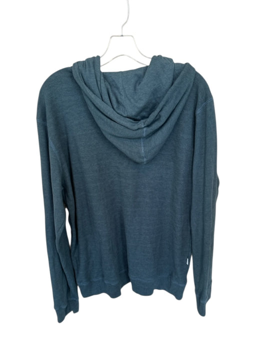 Onia Teal Cotton Waffle Buttons Long Sleeve Men's Hoodie Teal / M