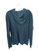 Onia Teal Cotton Waffle Buttons Long Sleeve Men's Hoodie Teal / M