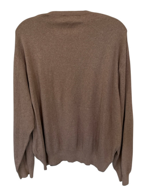 Polo Golf Size XXL Brown Cotton Solid V Neck Men's Sweater Brown / XXL
