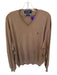 Polo Golf Size XXL Brown Cotton Solid V Neck Men's Sweater Brown / XXL