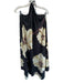 Misa Size L Black & Yellow Polyester Halter Neck Flowers Open Back Maxi Dress Black & Yellow / L