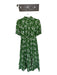 LK Bennett Size 4 Green & White Viscose Blend Short Sleeve Flowers Maxi Dress Green & White / 4