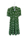 LK Bennett Size 4 Green & White Viscose Blend Short Sleeve Flowers Maxi Dress Green & White / 4