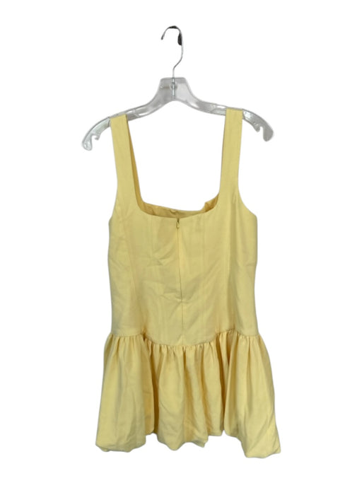 Black Halo Size 10 Yellow Polyester Sleeveless Back Zip Drop Waist Dress Yellow / 10