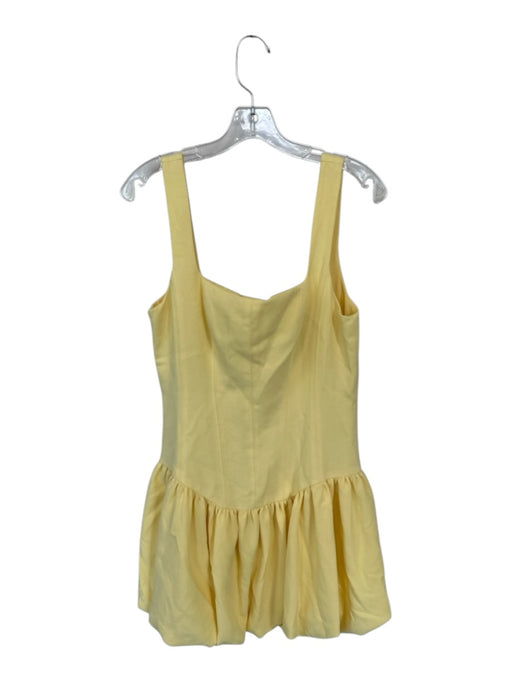 Black Halo Size 10 Yellow Polyester Sleeveless Back Zip Drop Waist Dress Yellow / 10