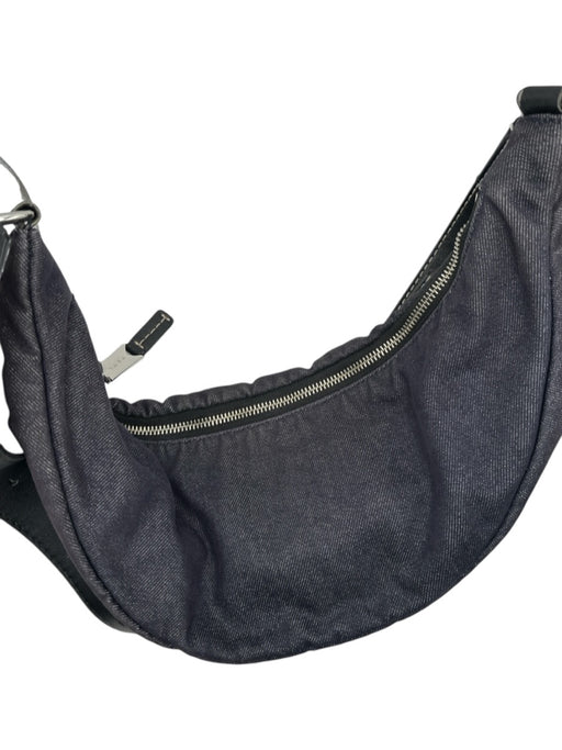 Proenza Schouler Dark Wash & Black Denim Leather Strap Crossbody Bag Dark Wash & Black / M