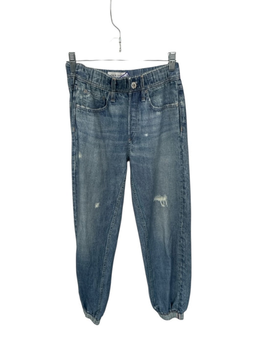 Rag & Bone Size XS Med Dark Wash Cotton Elastic Waist Jean Print Jogger Jeans Med Dark Wash / XS