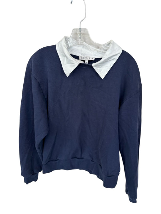 Sea New York Size S Navy & white Cotton Long Sleeve Collar Sweater Navy & white / S