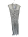 Sandro Size 40 Ivory & Black Viscose Sleeveless Knit Striped Maxi Dress Ivory & Black / 40