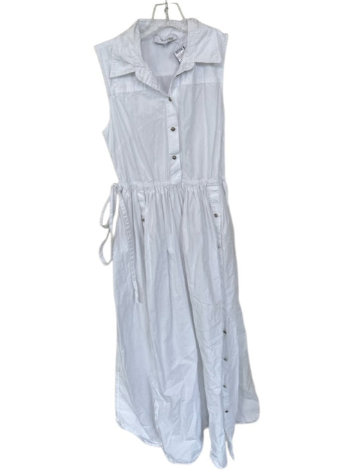 Rosetta Getty Size 4 White Cotton Sleeveless Collagen Button Down Maxi Dress White / 4