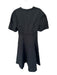 Alexis Size M Black Cotton Blend Short Sleeve Perforated Front Zip Midi Dress Black / M