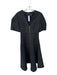 Alexis Size M Black Cotton Blend Short Sleeve Perforated Front Zip Midi Dress Black / M