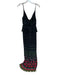 Sabina Musayev Size M Black & Green Spaghetti Strap Botanical Dress Black & Green / M