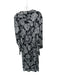 Shoshanna Size 6 Black & Gray Silk Long Sleeve Flowers Button Down Dress Black & Gray / 6