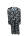 Shoshanna Size 6 Black & Gray Silk Long Sleeve Flowers Button Down Dress Black & Gray / 6