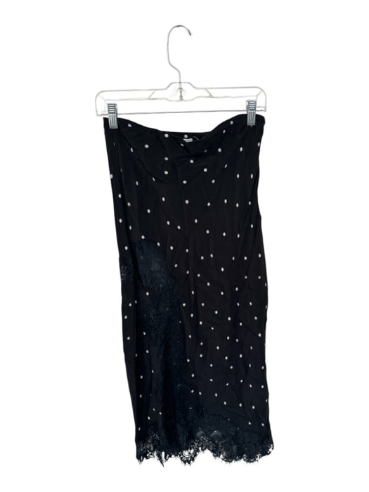 A.L.C. Size S Black & White Viscose Side Zip Polka Dot Lace Detail Maxi Skirt Black & White / S