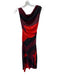 Staud Size 2 Black & Red Silk Sleeveless Color Block Cowl neck Side Zip Gown Black & Red / 2
