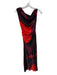 Staud Size 2 Black & Red Silk Sleeveless Color Block Cowl neck Side Zip Gown Black & Red / 2