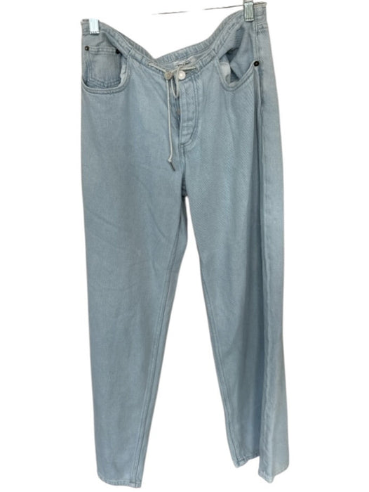 Still Here Size 27 Light Wash Cotton Low Rise Drawstring Wide Leg Jeans Light Wash / 27