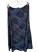 Tanya Taylor Size M Navy & Green Rayon Blend Elastic Waist Plaid Maxi Skirt Navy & Green / M