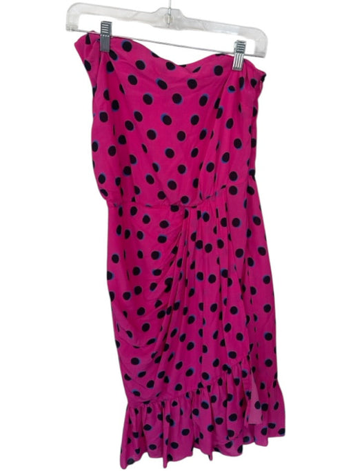 Derek Lam 10 Crosby Size 2 Pink & blue Viscose One Shoulder Polka Dot Dress Pink & blue / 2