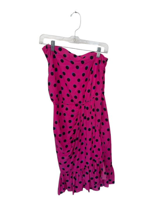 Derek Lam 10 Crosby Size 2 Pink & blue Viscose One Shoulder Polka Dot Dress Pink & blue / 2
