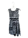 Lafayette 148 Size 2 Black & White Cotton Sleeveless Circles Pleat Detail Dress Black & White / 2