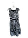 Lafayette 148 Size 2 Black & White Cotton Sleeveless Circles Pleat Detail Dress Black & White / 2