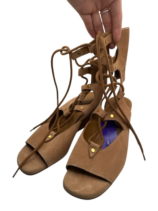 Chloe Shoe Size 36 Brown Suede Wedge Gladiator Lace Up Sandals Brown / 36