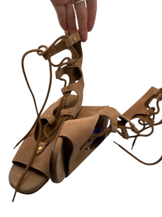 Chloe Shoe Size 36 Brown Suede Wedge Gladiator Lace Up Sandals Brown / 36