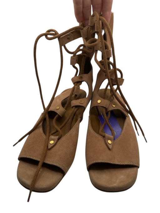 Chloe Shoe Size 36 Brown Suede Wedge Gladiator Lace Up Sandals Brown / 36