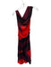 Staud Size 6 Black & Red Silk Sleeveless Color Block Cowl neck Gown Black & Red / 6